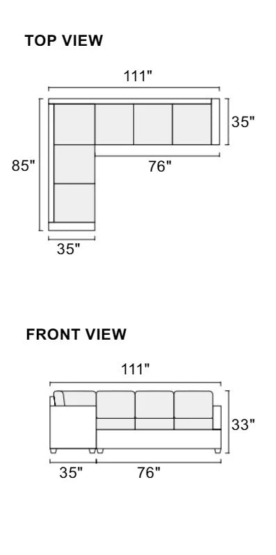 Linen Like Fabric Sectional Sofa U52972