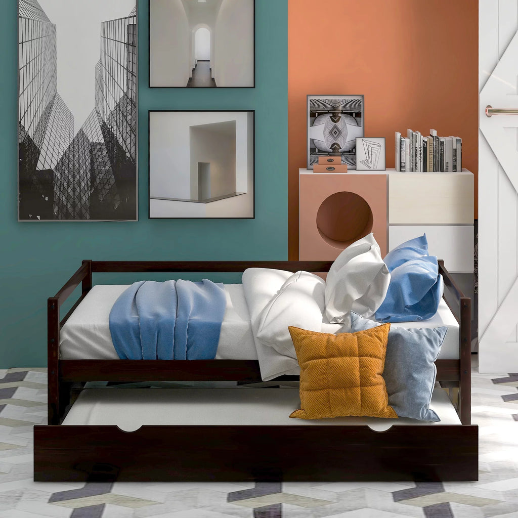 Convertible Pull Out Double Bed Sofa Bed with Roller Shelf P20493