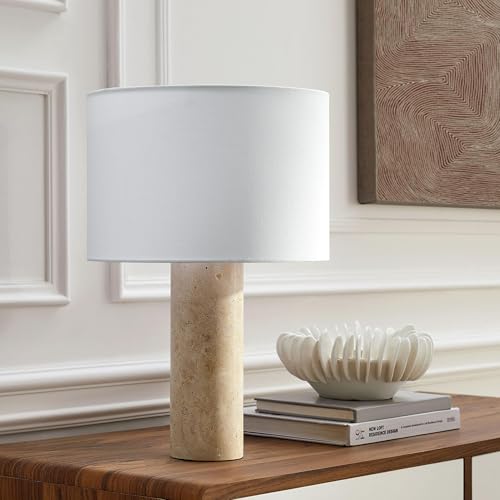 Travertine Stone Pillar Table Lamp U183585