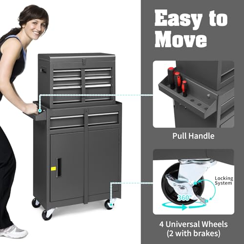 4 Drawer Rolling Tool Chest with Wheels and Lock T700206