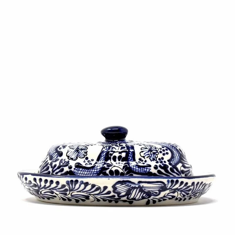 Handmade Blue Pottery Butter Dish Q487