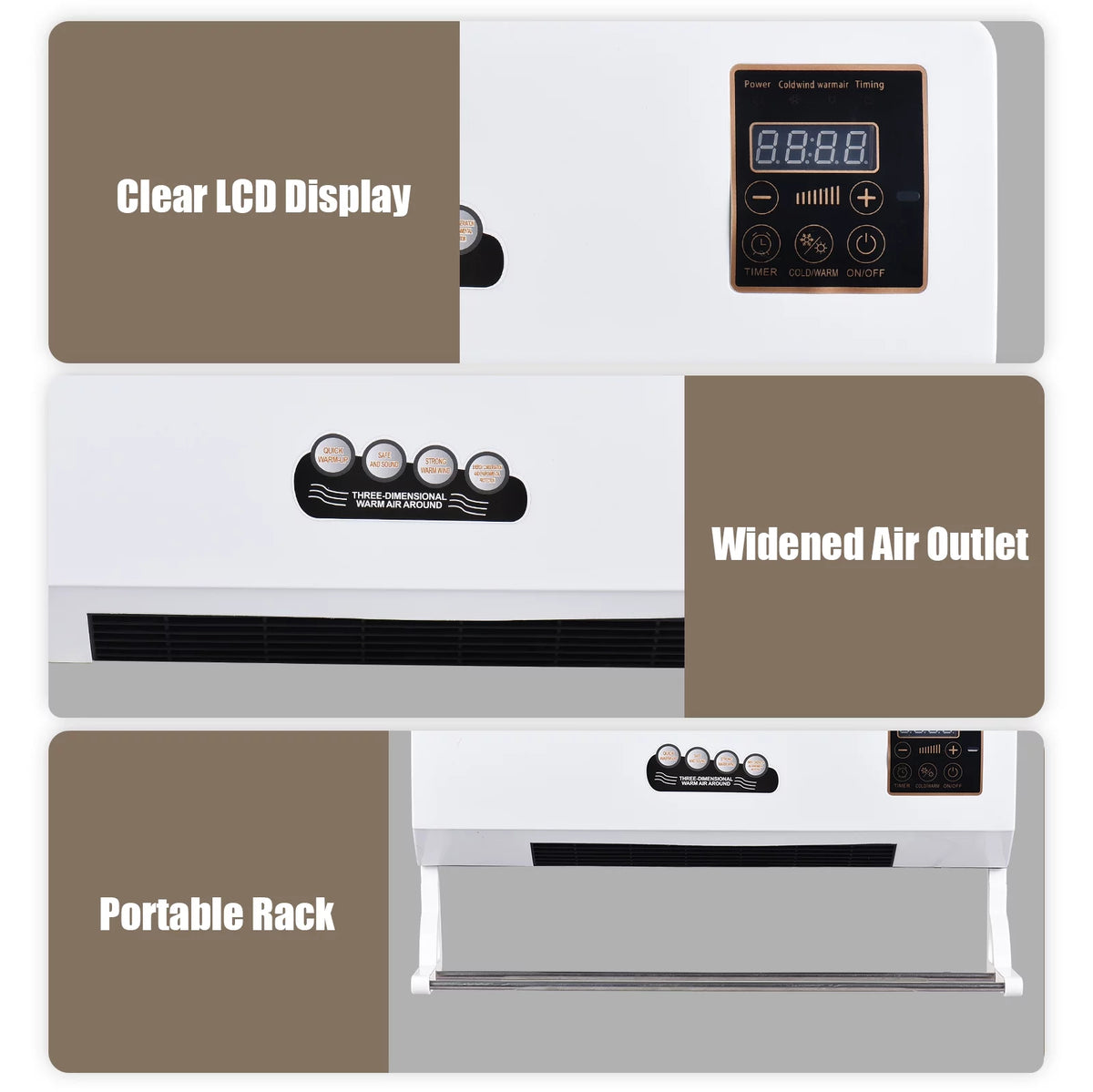 1800W 2-in-1 Electric Heater and Air Conditioner Combo T739