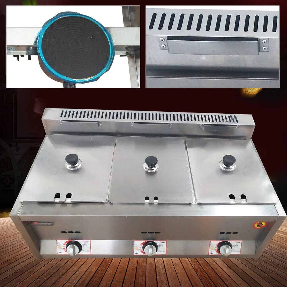 18L Propane NG Gas Fryer 3 Pan B33893
