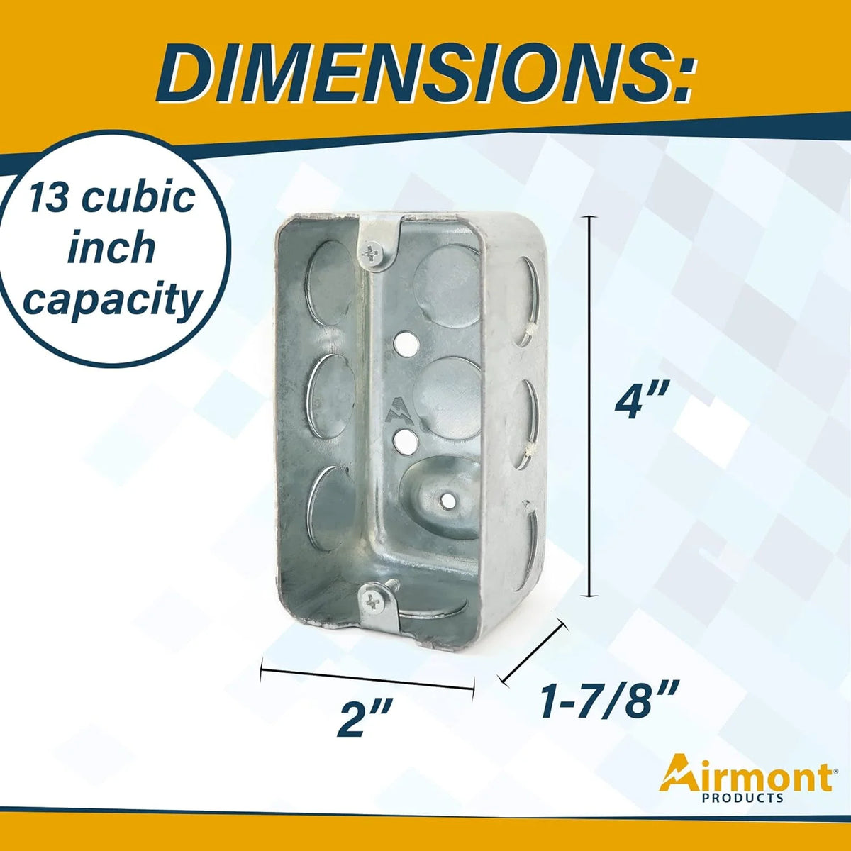 4X2 Inch Single Gang Galvanized Steel Electrical Box J53576