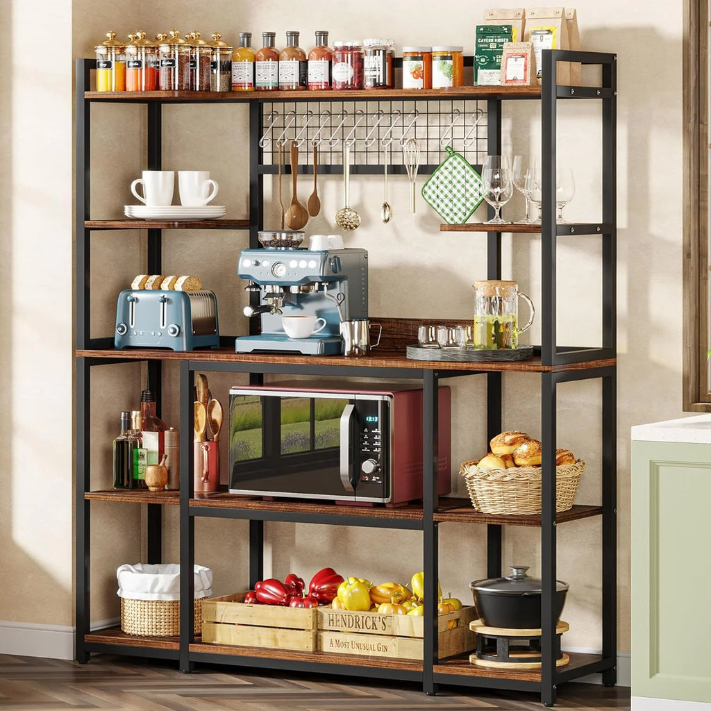 55" Wide 5-Tier Kitchen Storage Rack with Hutch U594