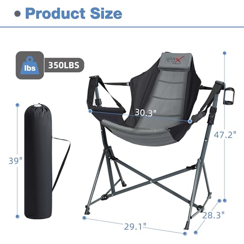 Black Folding Hammock Camping Chair with Cup Holder K939