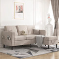 Convertible Sectional Sofa Couch L-Shaped with Storage Ottoman J78669