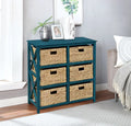 3 Tier Storage Cabinet with 6 Wicker Baskets D5678