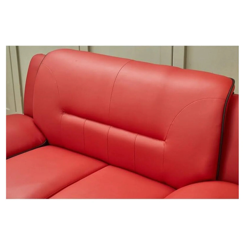 Black Red Faux Leather Loveseat W471