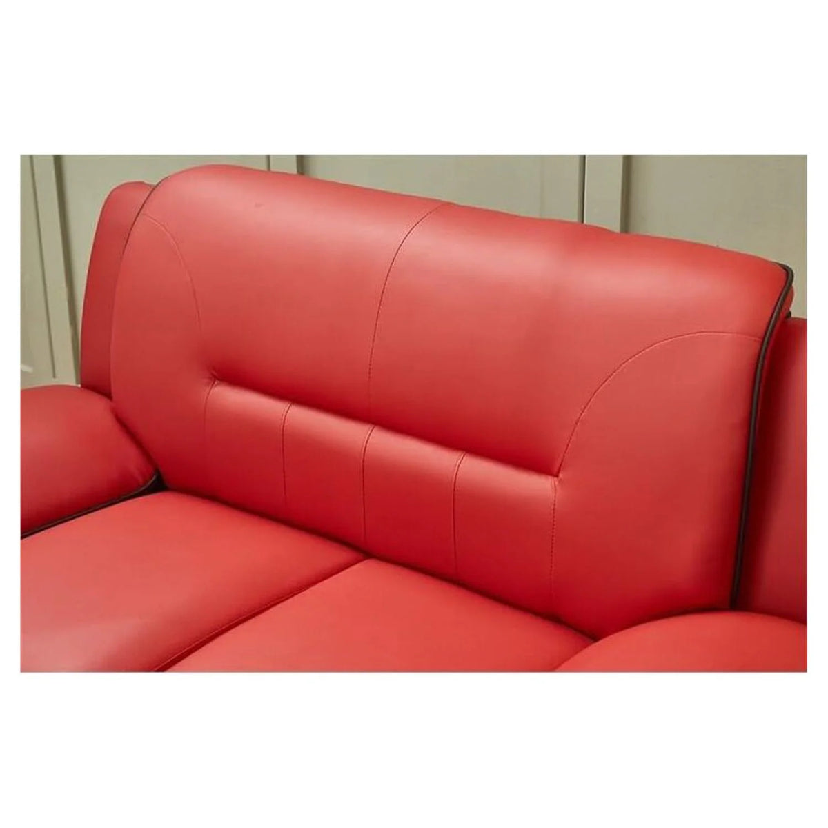 Black Red Faux Leather Loveseat W471