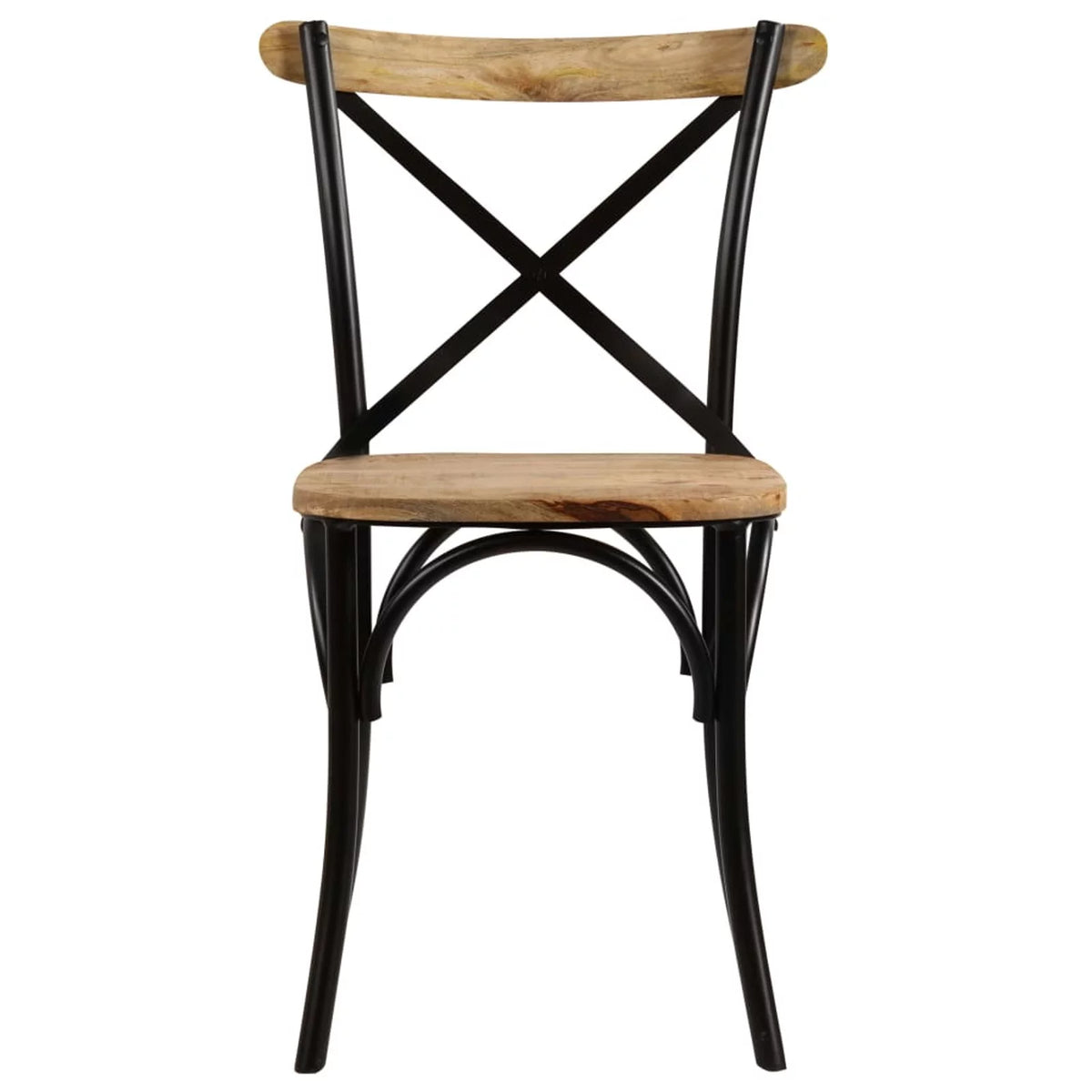 Black Solid Mango Wood Cross Chairs 2 pcs Z352722