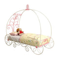 Pink and White Metal Twin Bed D642