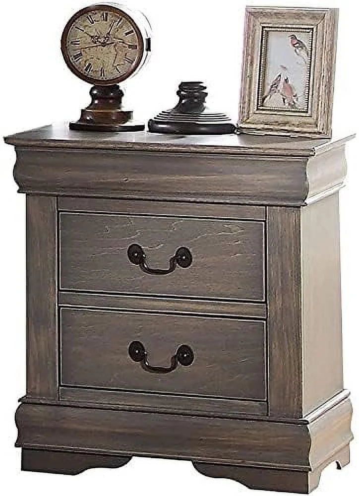 Small Wooden Nightstand with 2 Drawers Q9253