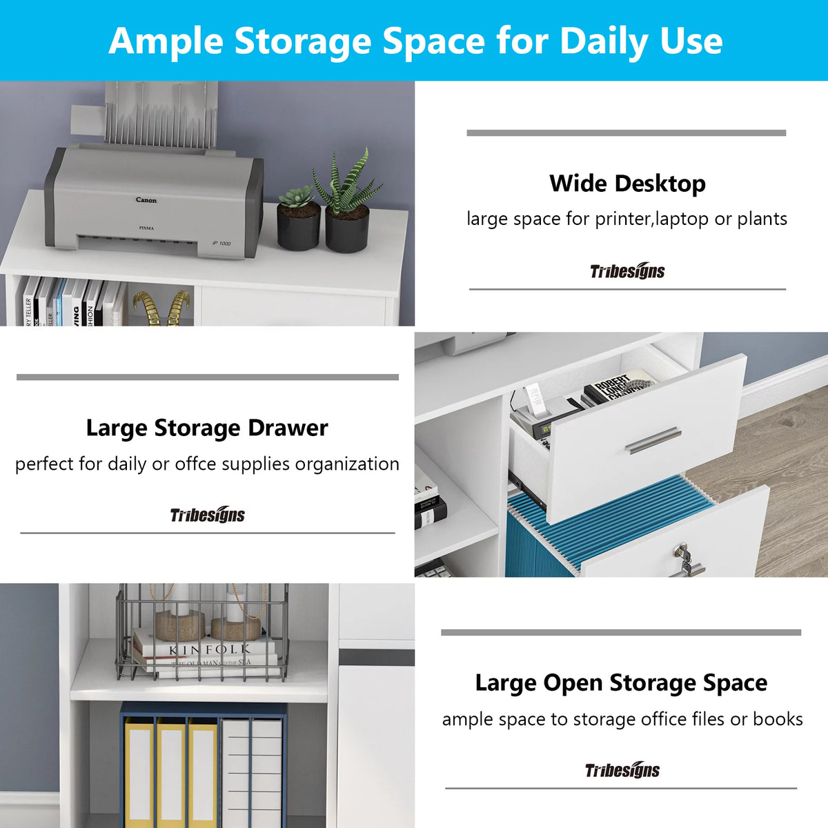 2-Drawer Mobile Lateral Filing Cabinet with Lock and Wheels H3316