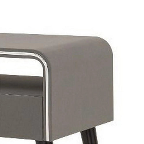 16" 1-drawer Wood Curved Edge Nightstand R705138