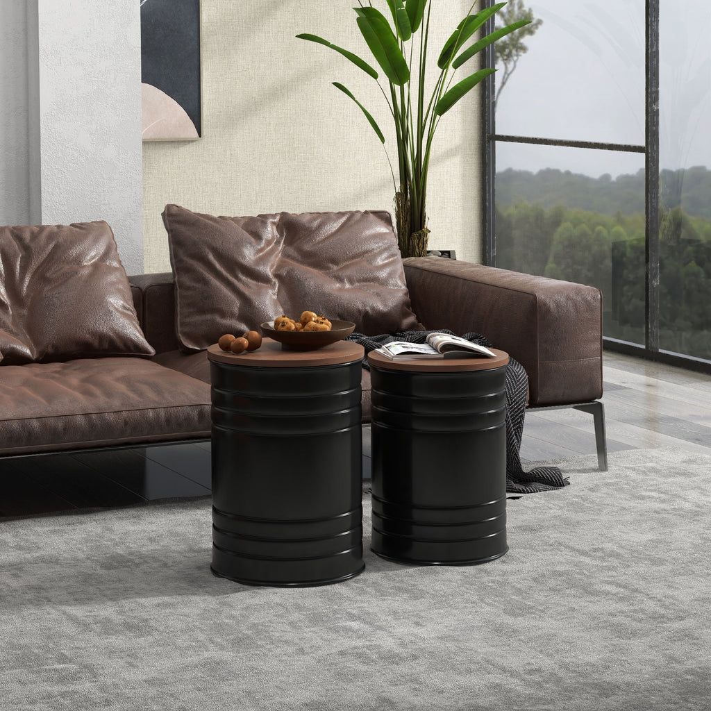 Set of 2 Storage Ottomans with Lids L646947
