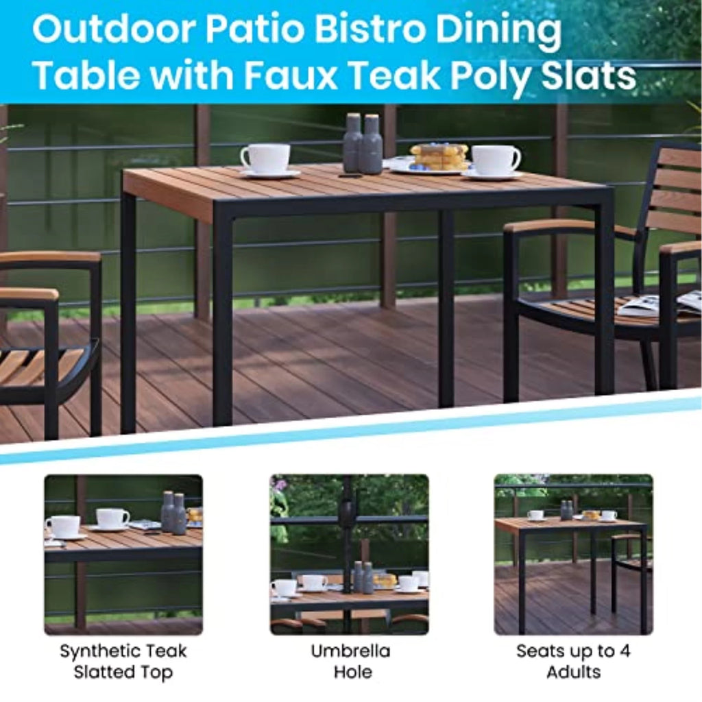 5-Piece Teak Patio Table and Chair Set N332640