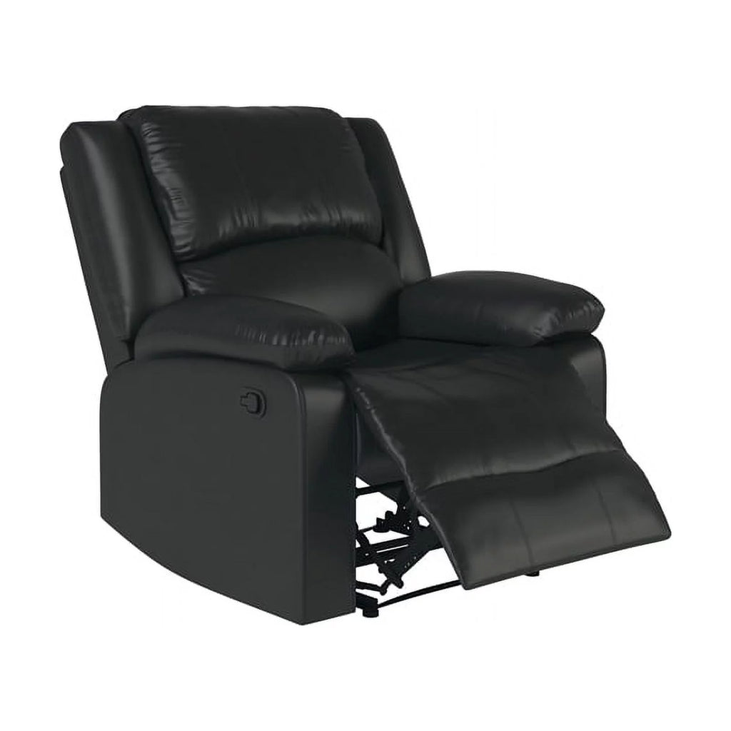 Black Faux Leather Recliner I45009