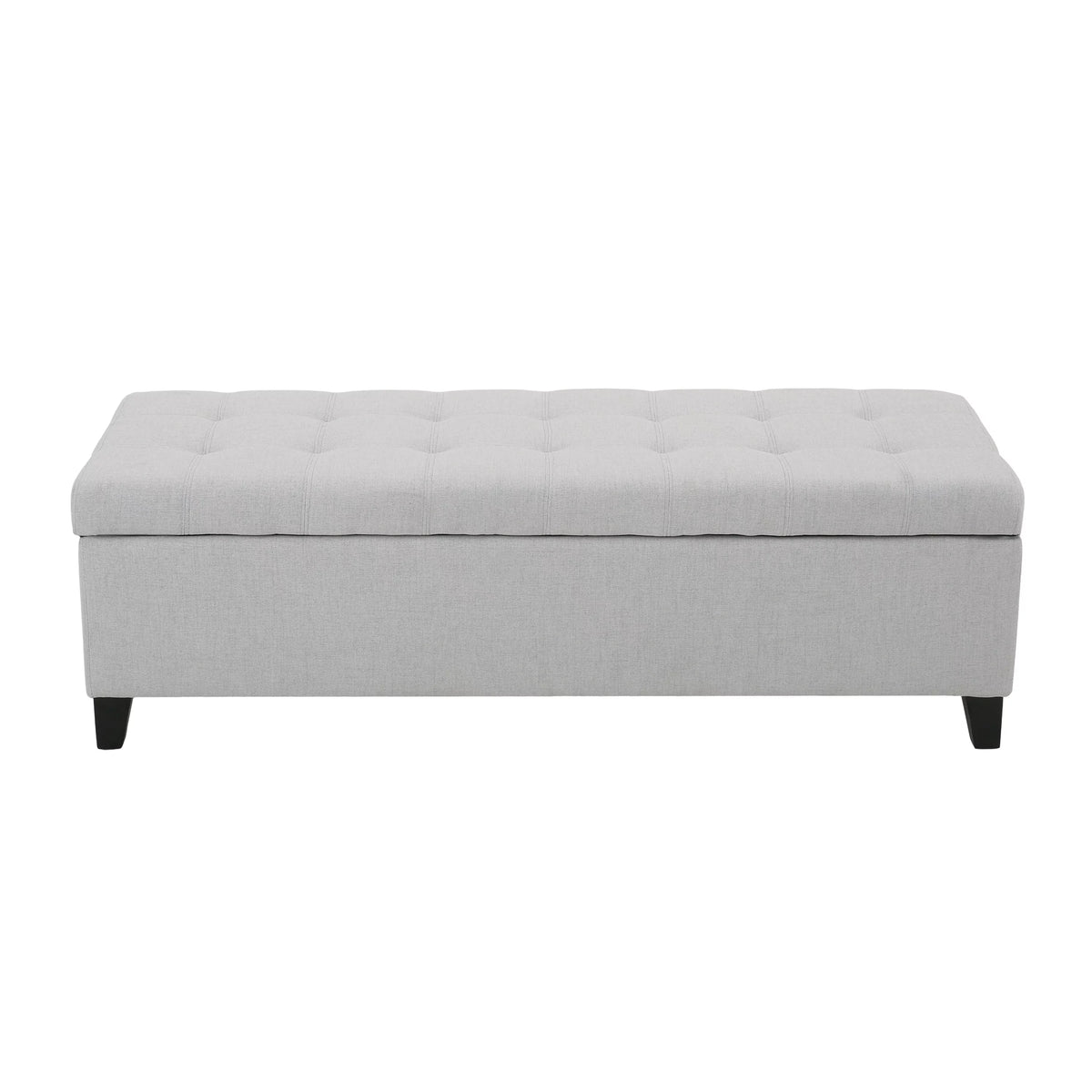 Light Grey Fabric Storage Ottoman W2188
