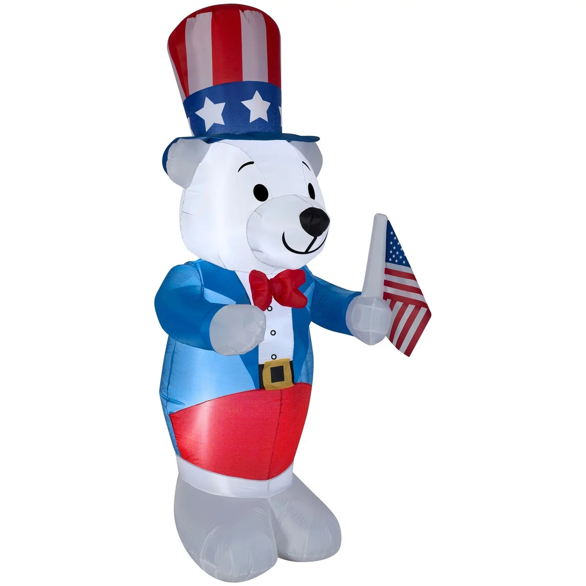 4 ft Tall Blue Inflatable Patriotic Polar Bear H21282
