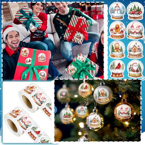 1000pcs Christmas Stickers Roll 1.57 Inch L21122