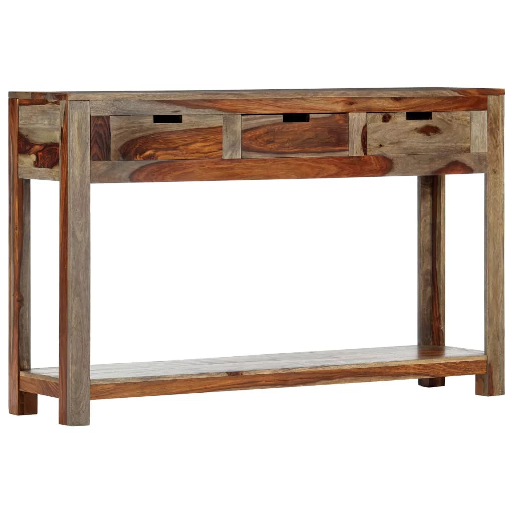 Solid Sheesham Wood Console Table with 3 Drawers A3711