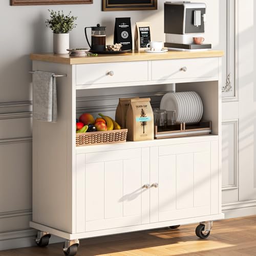 Black Rolling Kitchen Island with Storage Cabinet O99878