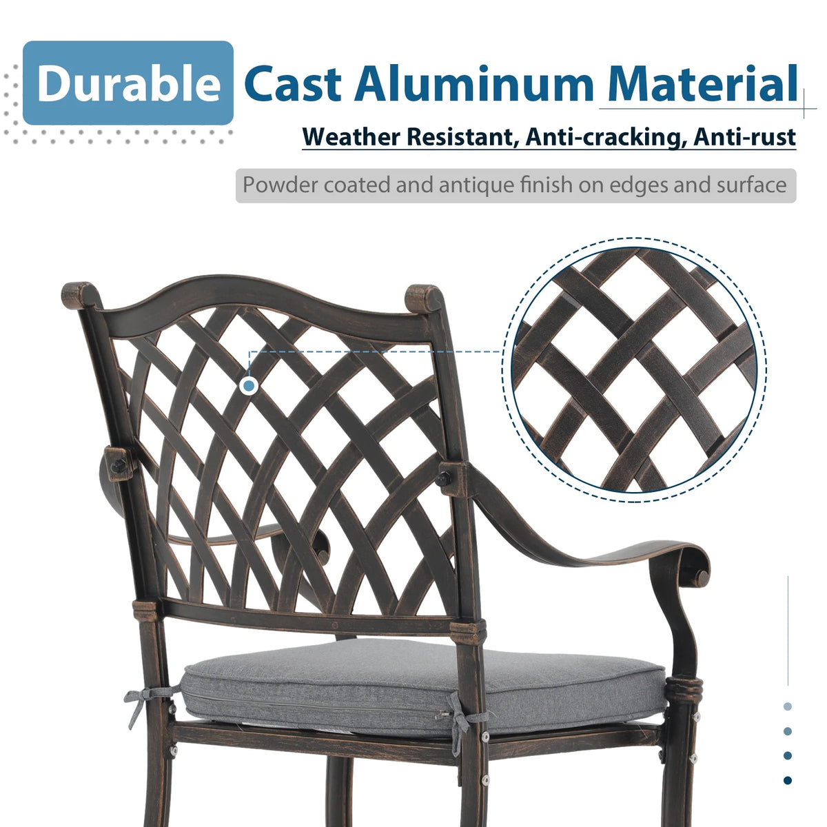 5 Piece Cast Aluminum Patio Dining Set J23685