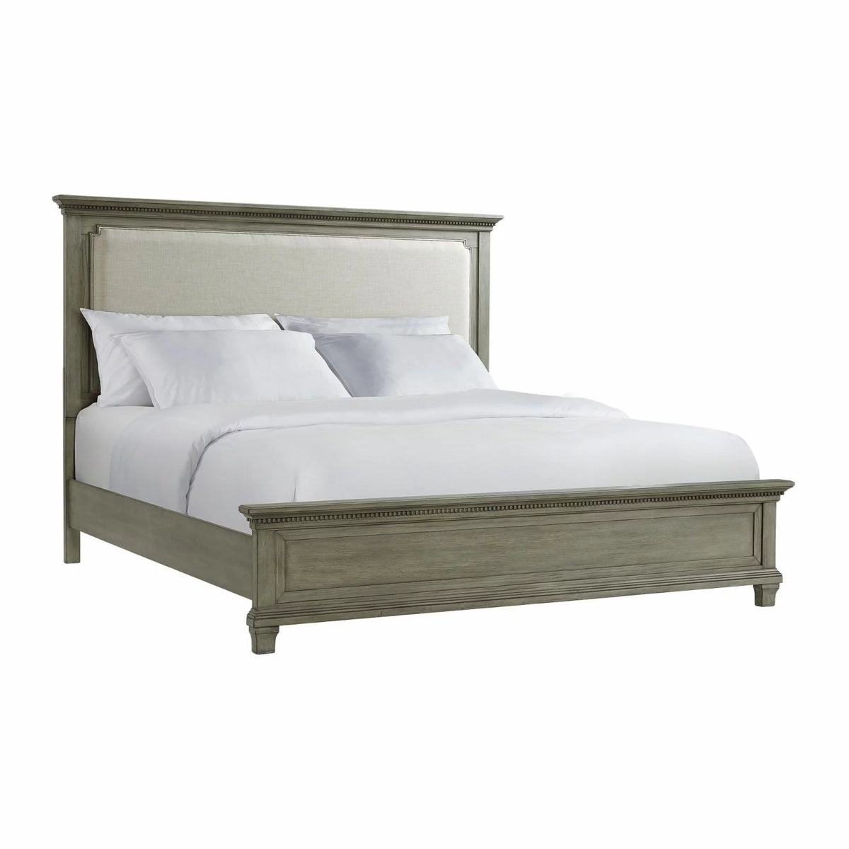 King Grey Wood Panel Bed U14101