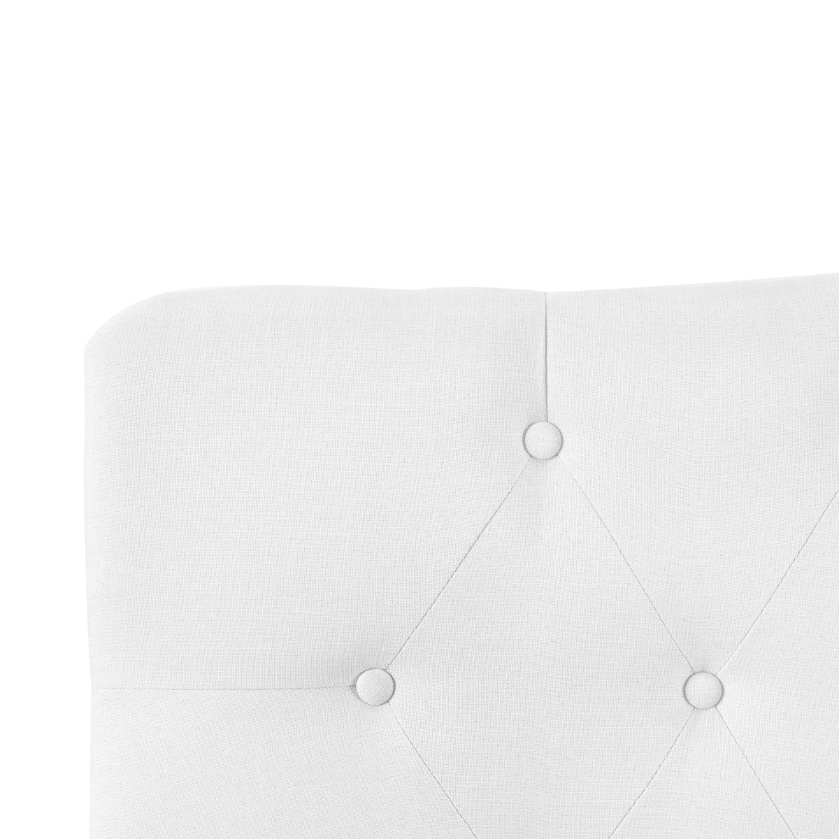 White Linen Upholstered Button Tufted Queen Headboard Z9153