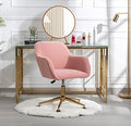 Pink Faux Fur Upholstered Swivel Desk Chair J734232