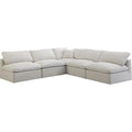 Cream Velvet Modular Sectional V303533