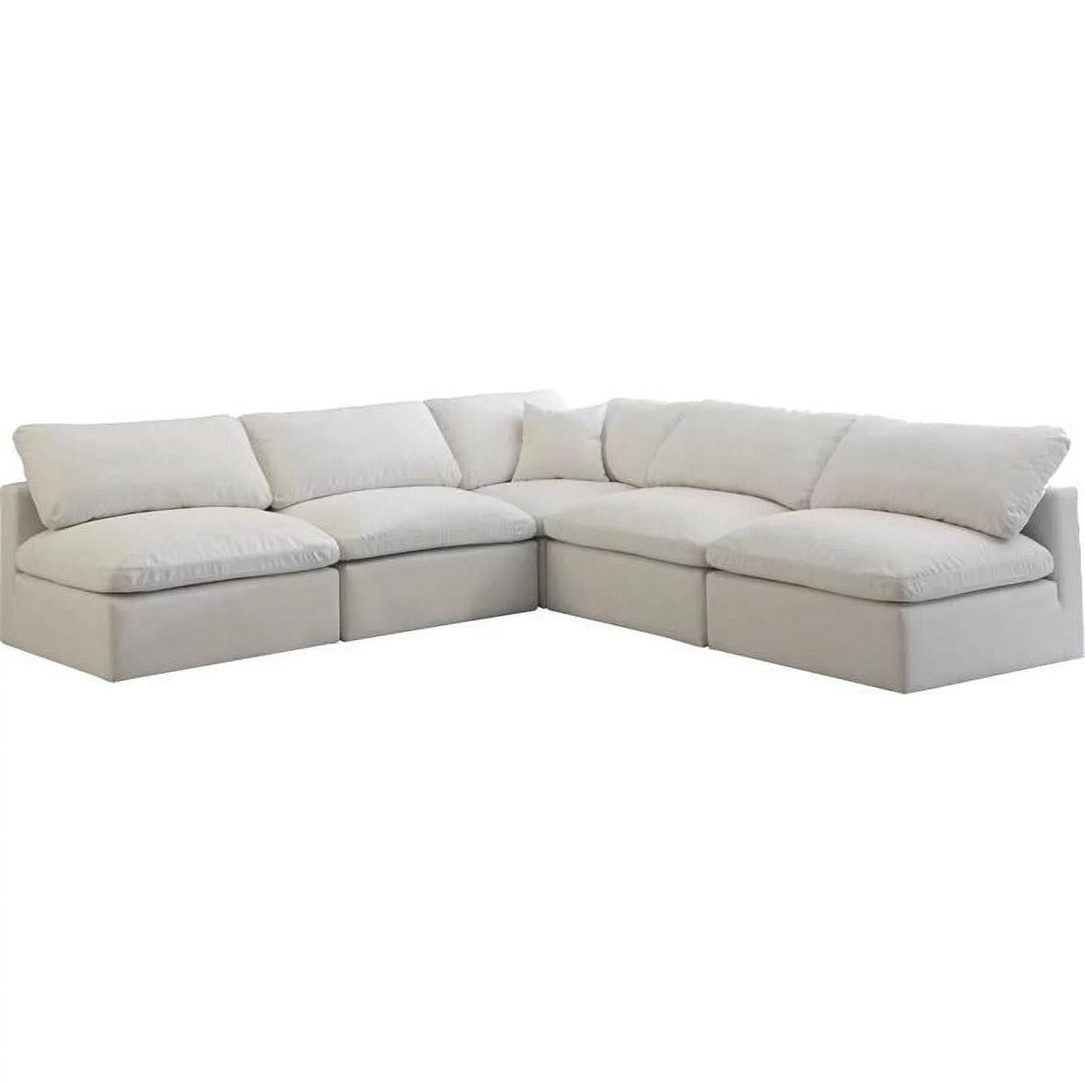 Cream Velvet Modular Sectional V303533