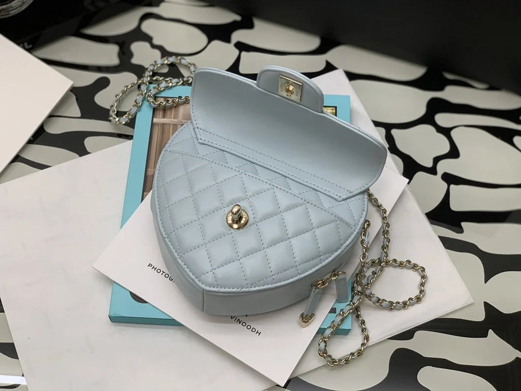Grey Mini Heart Bag U5940