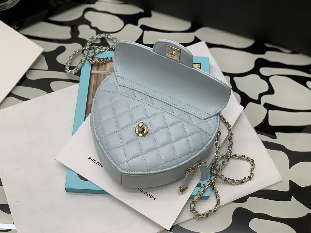 Grey Mini Heart Bag U5940