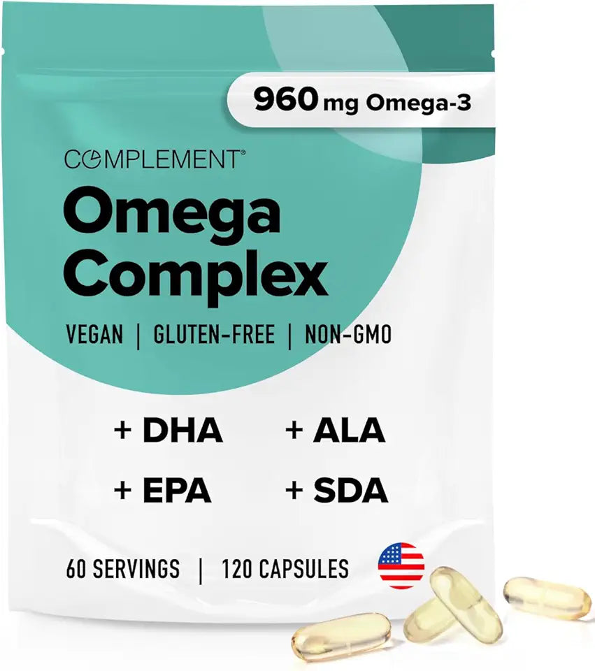 Vegan Omega 3 Supplement 960mg DHA EPA ALA 120 Liquid Capsules V466088