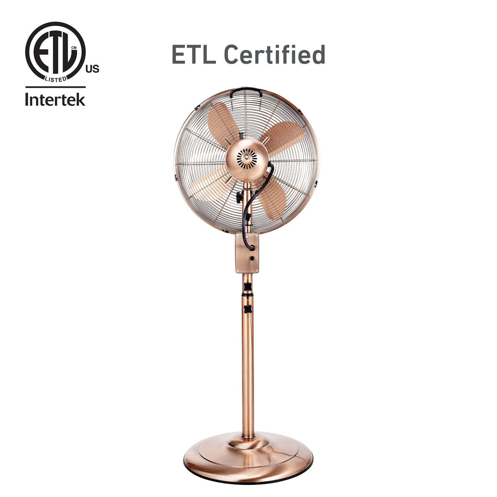 16" Digital Oscillating Metal Stand Fan V7503