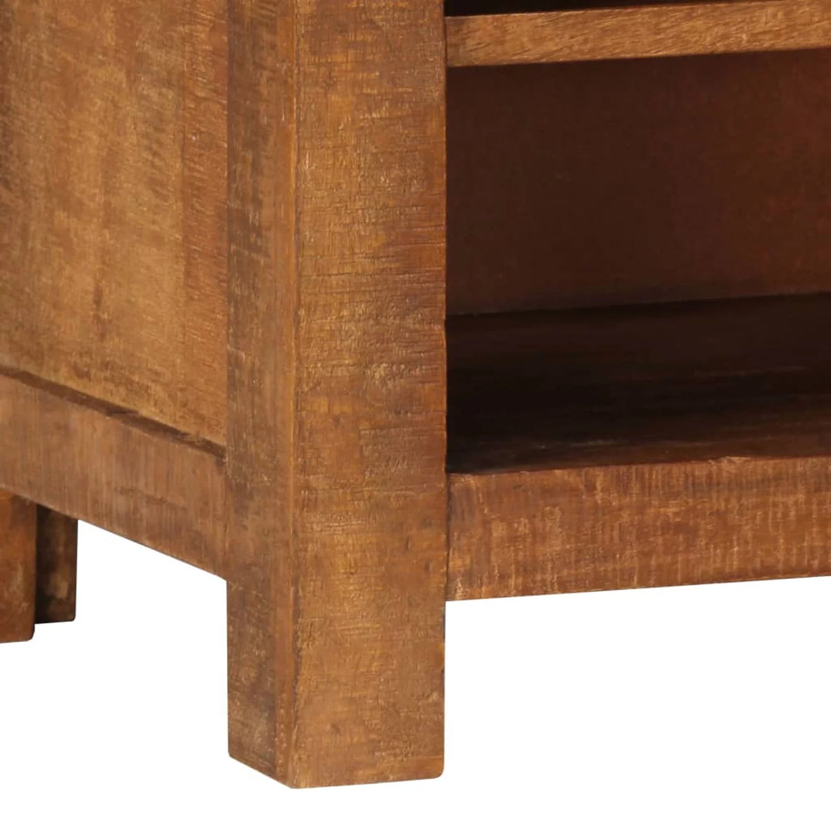 Mango Wood TV Stand with Cabinet and 2 Storage Compartments M5142