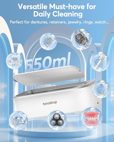 45kHz Ultrasonic Retainer Cleaner with 3 Modes 200ML White H327207