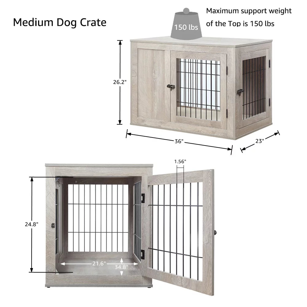 Wooden Dog Crate with Double Doors F3694