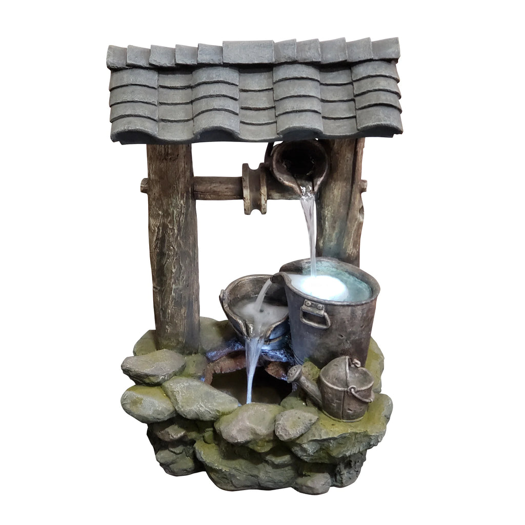 Polyresin Well Fountain with LED Lights Z63848
