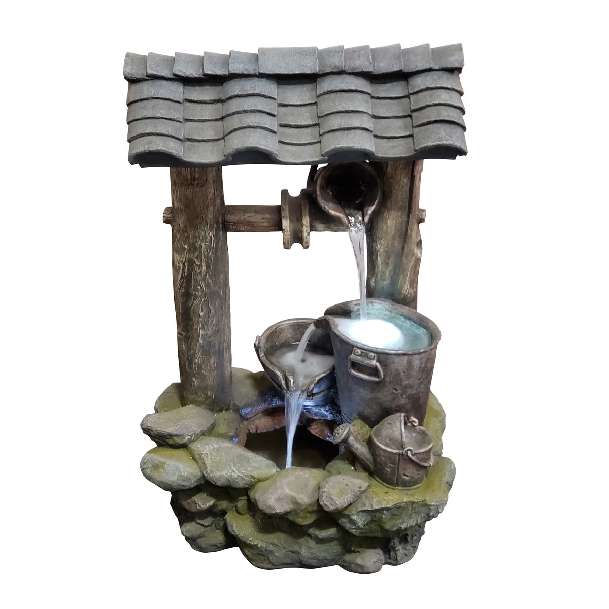 Polyresin Well Fountain with LED Lights Z63848