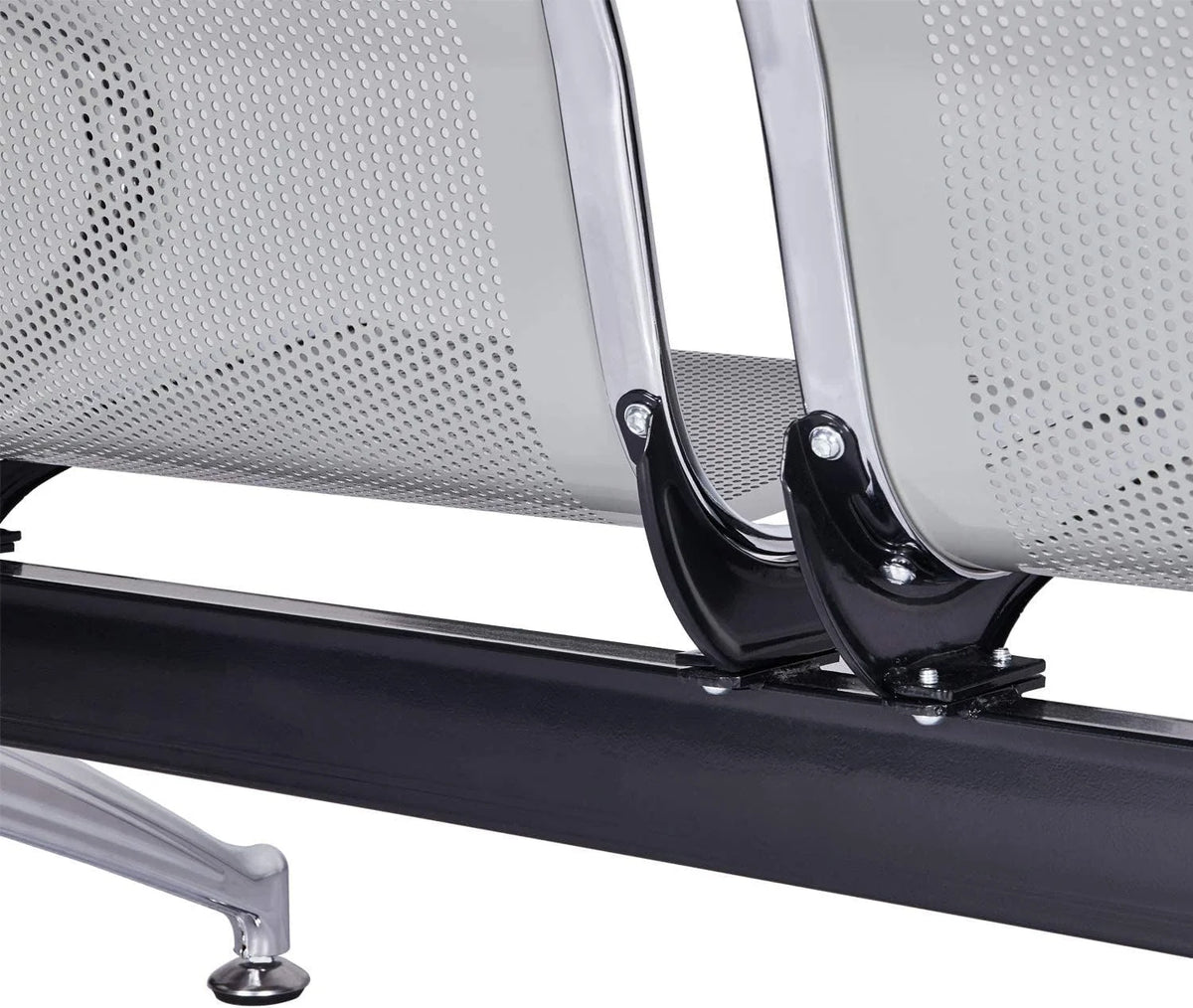 Waiting Room Reception Chairs with Arms, 3 Seats, Silver O39371