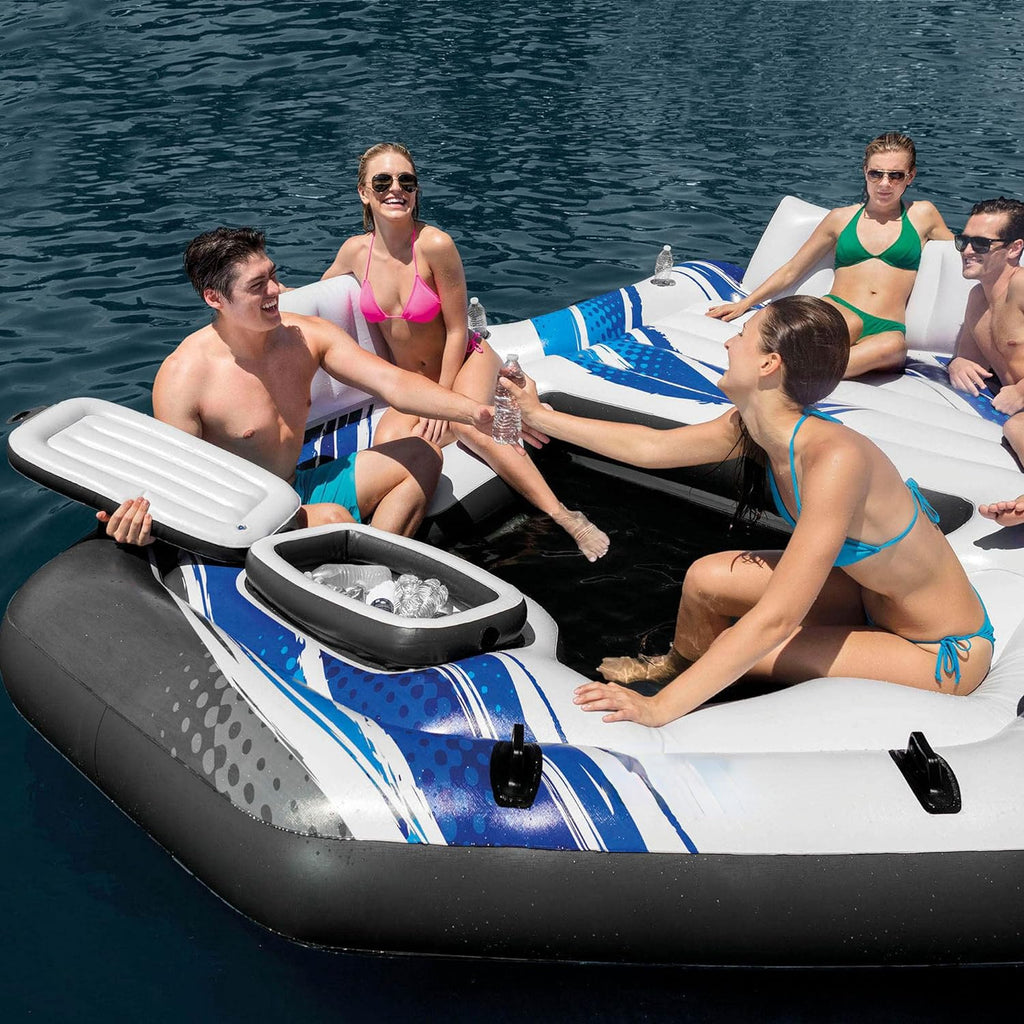 Inflatable 5 Person Raft with Backrests and Cooler D66537