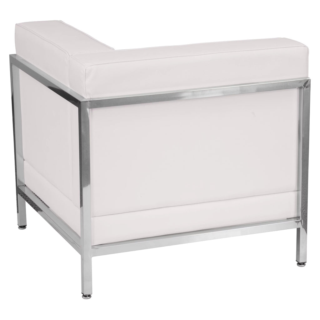 White LeatherSoft Modular Right Corner Chair O3384