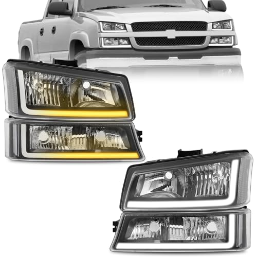 Headlight Assembly with LED DRL Sequential Turn Light Chrome Housing Clear Reflector Z278