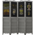 4 Panel Folding Room Divider with Chalkboard W831751