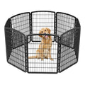 8-Panel 34" Dark Gray Dog Playpen with Door S505