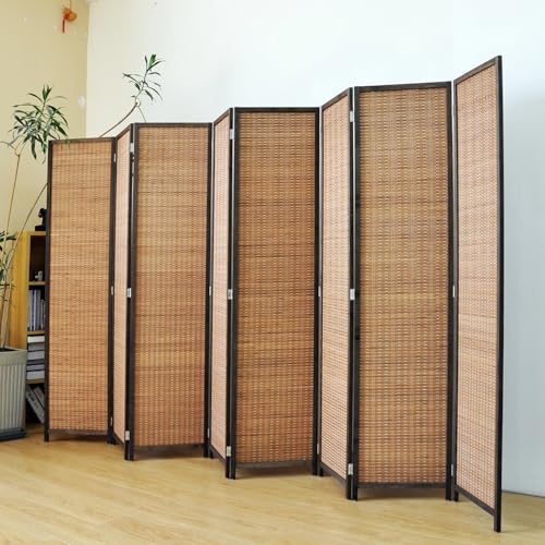 5.6 FT Tall Brown Bamboo Folding Room Divider K532