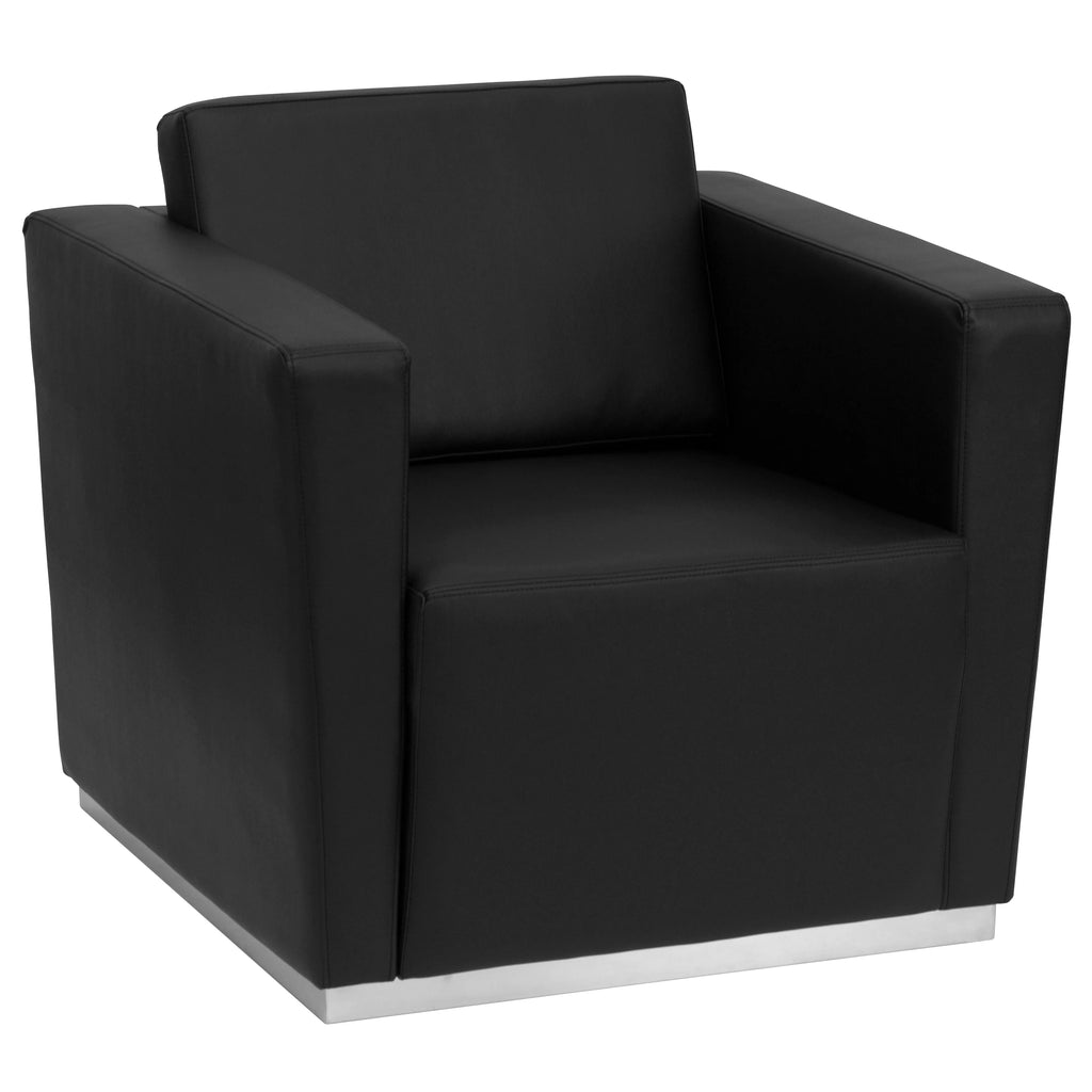 Black LeatherSoft Chair with Stainless Steel Base L790